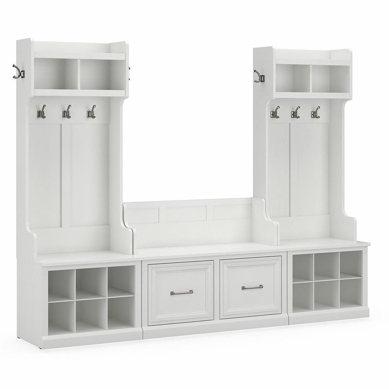 Pemberly Row Entryway Storage Set with Doors in White Ash - Engineered Wood