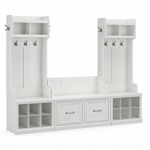 Pemberly Row Entryway Storage Set with Doors in White Ash - Engineered Wood