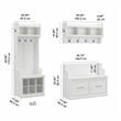 Pemberly Row Full Entryway Storage Set with Doors in White Ash - Engineered Wood