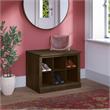 Pemberly Row 24W Small Shoe Bench with Shelves in Ash Brown - Engineered Wood