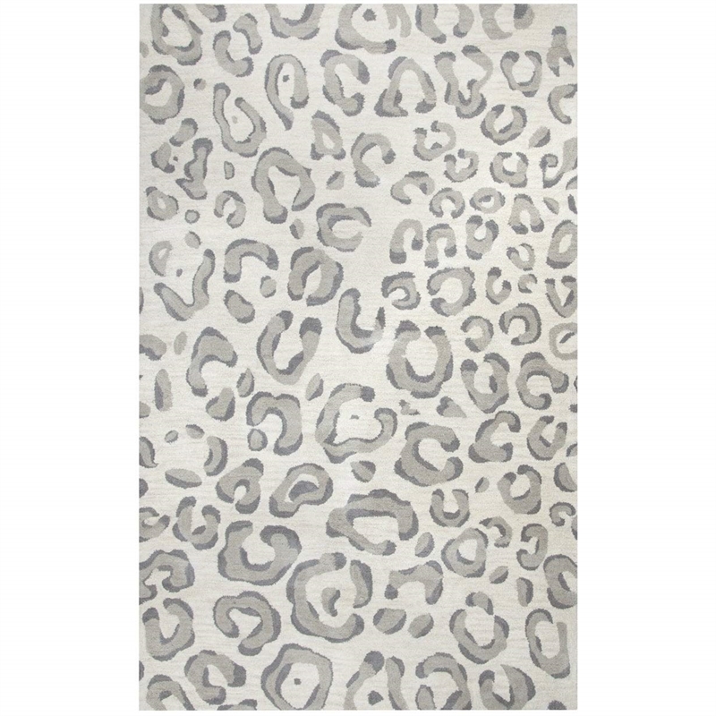 Pemberly Row 8' x 10' Animal/Cheetah Gray/Ivory Hand-Tufted Area Rug