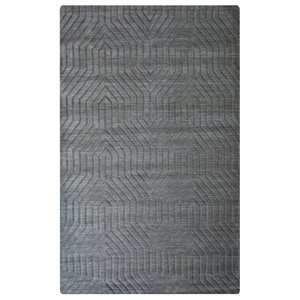 Pemberly Row Modern 5' x 8' Solid Dark Gray Hand Loomed Area Rug