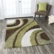 Pemberly Row Modern 5' x 7' Stripe Multi/Ivory Tufted Area Rug