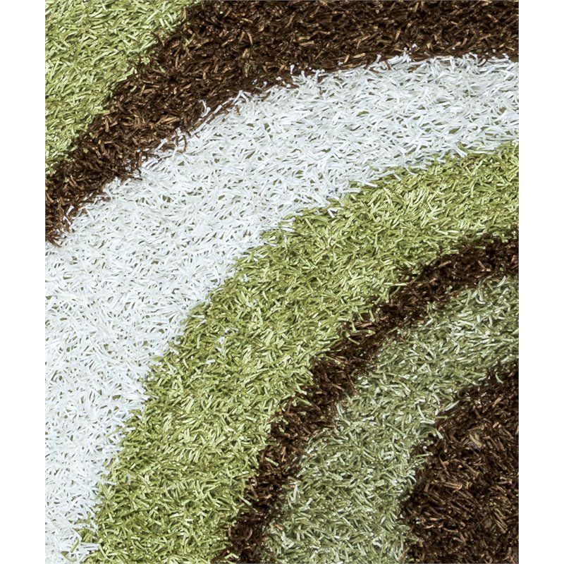 Pemberly Row Modern 5' x 7' Stripe Multi/Ivory Tufted Area Rug