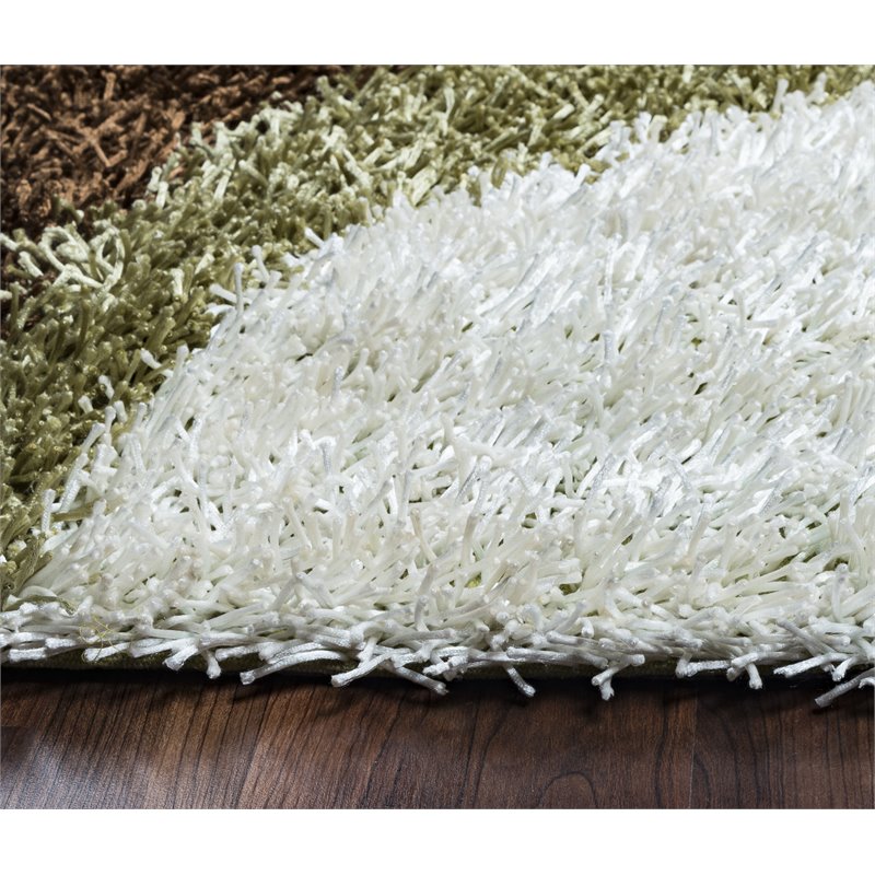 Pemberly Row Modern 5' x 7' Stripe Multi/Ivory Tufted Area Rug