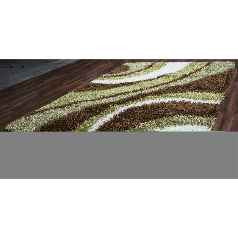 Pemberly Row Modern 5' x 7' Stripe Multi/Ivory Tufted Area Rug