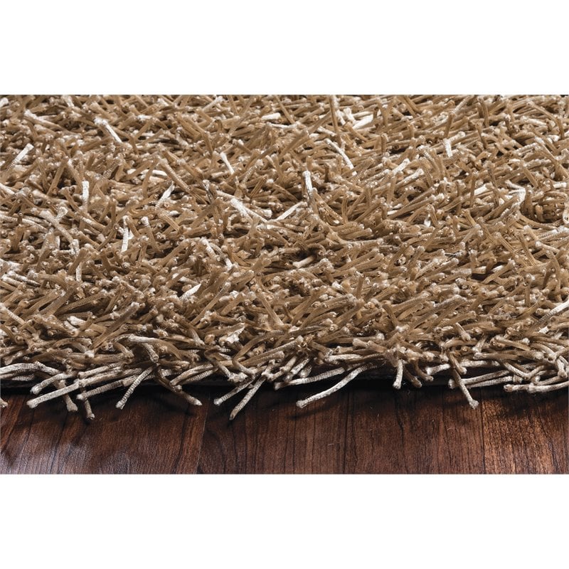 Pemberly Row Contemporary Contemporary 5' x 7' Solid Tan/Ivory Tufted Area Rug