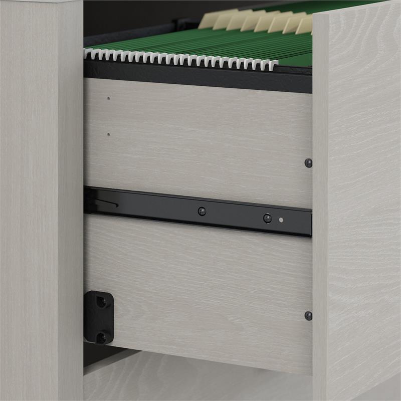 Pemberly Row Engineered Wood L Shaped Desk with Mobile File Cabinet in Gray Sand