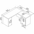 Pemberly Row Engineered Wood L Shaped Desk with Mobile File Cabinet in Gray Sand