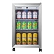 Pemberly Row Modern LED Display Outdoor Refrigerator in White