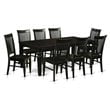 Pemberly Row Modern 9-piece Traditional Wood Dining Set in Black