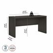Pemberly Row 60W Credenza Desk in Charcoal Maple - Engineered Wood