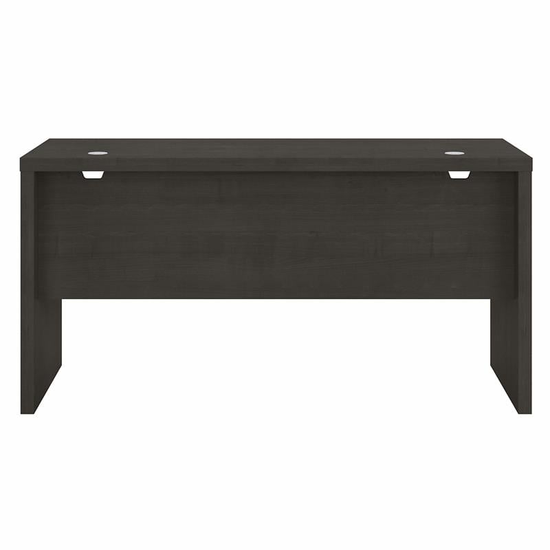 Pemberly Row 60W Credenza Desk in Charcoal Maple - Engineered Wood