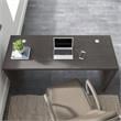 Pemberly Row 60W Credenza Desk in Charcoal Maple - Engineered Wood