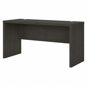 Pemberly Row 60W Credenza Desk in Charcoal Maple - Engineered Wood