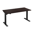 Pemberly Row 60W Adjustable Standing Desk in Black Walnut - Engineered Wood