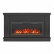 Pemberly Row Wide Mantel with Linear Electric Fireplace in Black Oak