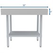 Pemberly Row 30x24 Heavy Duty 16-Gauge Stainless Steel Equipment Stand in Silver