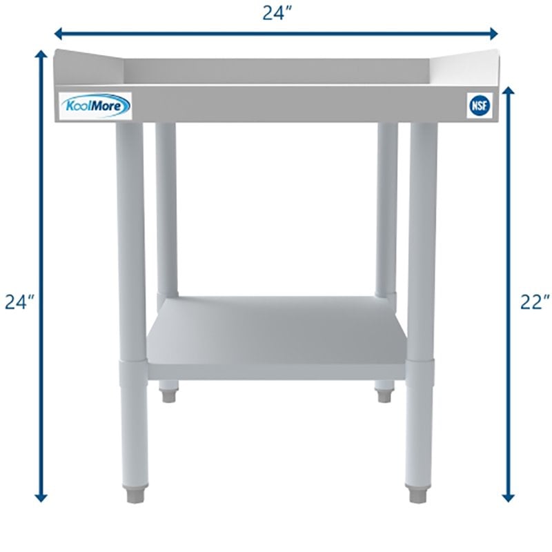 Pemberly Row 30x24 Heavy Duty 16-Gauge Stainless Steel Equipment Stand in Silver