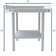 Pemberly Row 30x24 Heavy Duty 16-Gauge Stainless Steel Equipment Stand in Silver