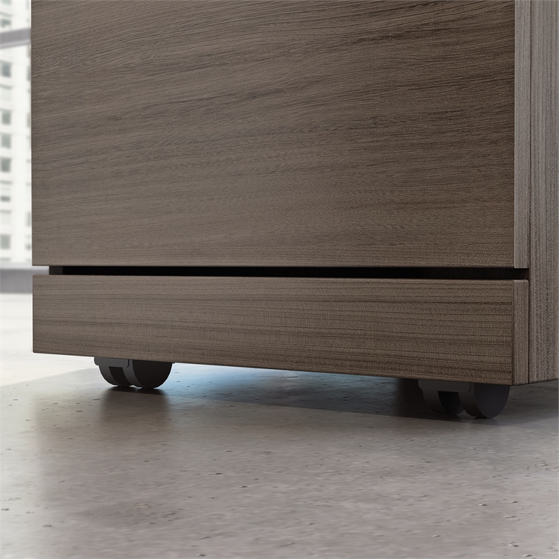 Pemberly Row Engineered Wood 2-Drawer Mobile Filing Cabinet in Elm/Brown