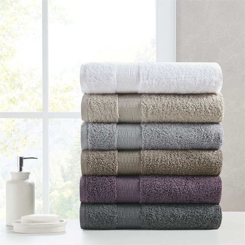 Pemberly Row 6-Piece Egyptian Cotton Towel Set in Taupe Brown