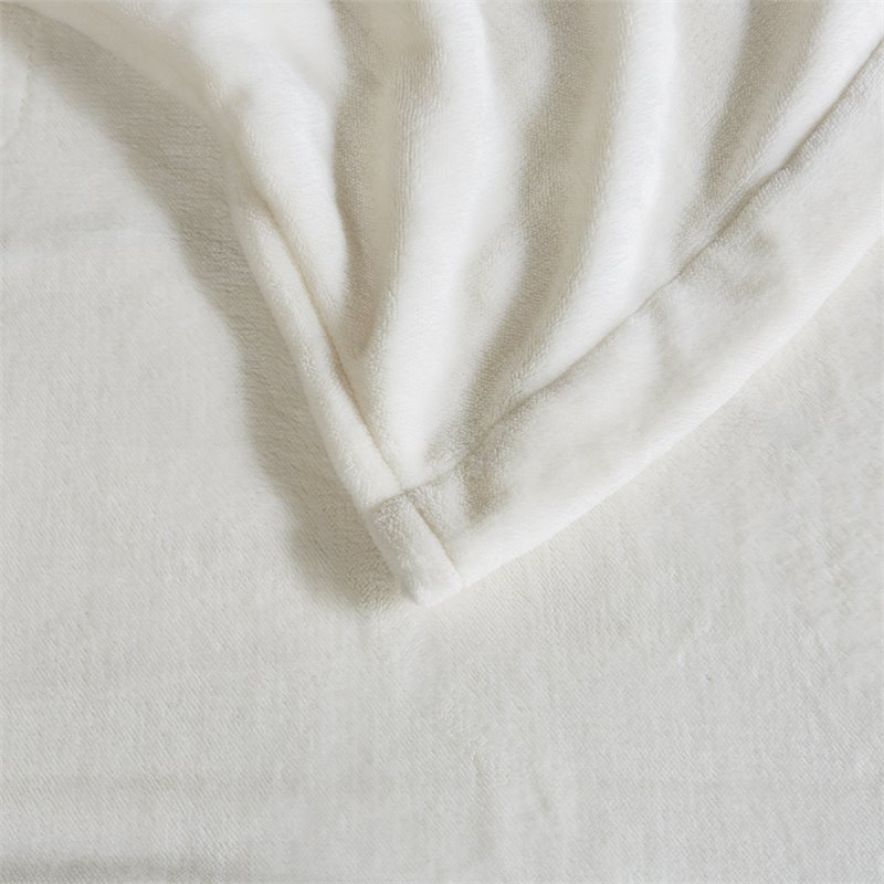 Pemberly Row Polyester Solid Microlight Heated Blanket - Ivory
