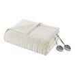 Pemberly Row Polyester Solid Microlight Heated Blanket - Ivory