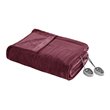 Pemberly Row Polyester Solid Microlight Heated Blanket in Red Finish