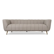 Pemberly Row Modern Living Room Full Grain Leather Couch in Light Gray