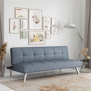 Pemberly Row Convertible Sofa in Light Gray Fabric Upholstery