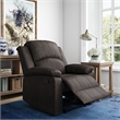 Pemberly Row Modern Recliner in Dark Brown Faux Leather Upholstery