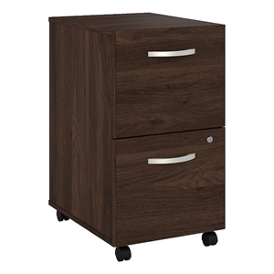 Pemberly Row 2 Drawer Mobile File Cabinet in Black Walnut - Engineered Wood