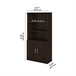 Pemberly Row Tall 5 Shelf Bookcase with Doors in Black Walnut - Engineered Wood