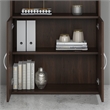 Pemberly Row Tall 5 Shelf Bookcase with Doors in Black Walnut - Engineered Wood