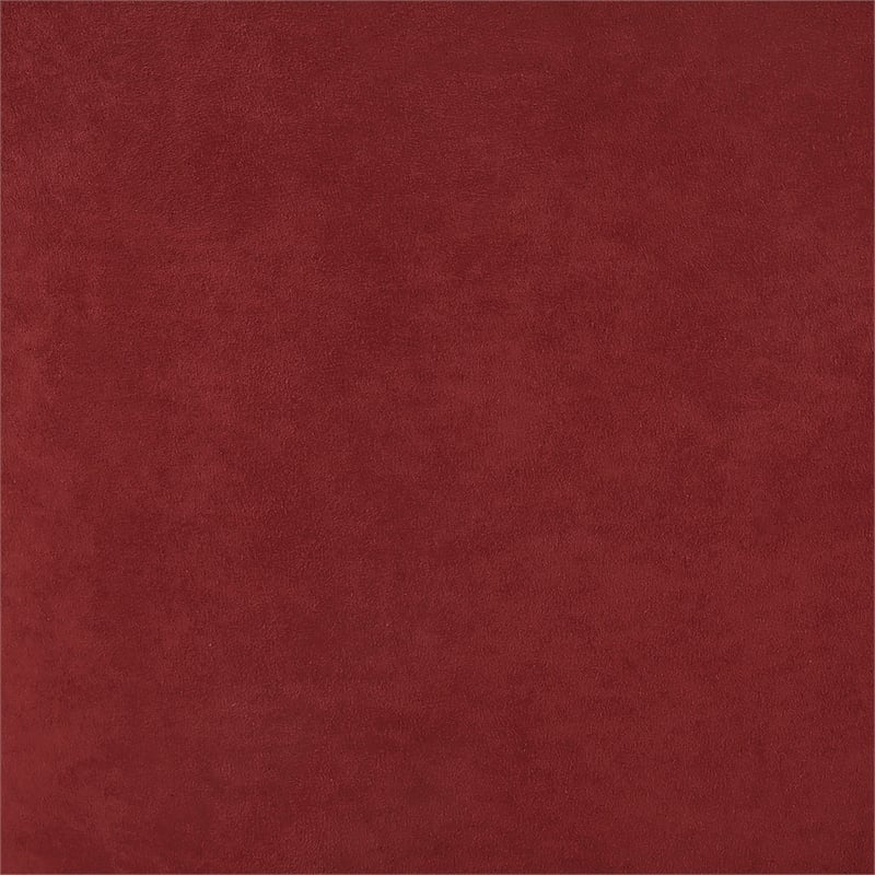 Pemberly Row Accent Chair with Ottoman in Red Microfiber Fabric