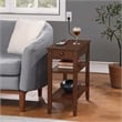 Pemberly Row One-Drawer End Table with Charging Station in Espresso Wood