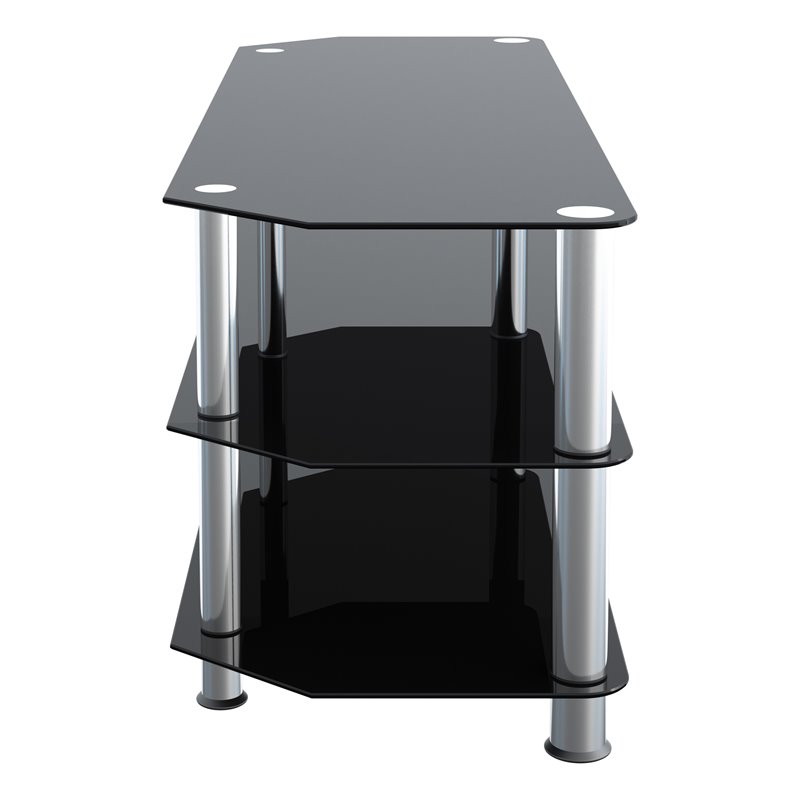 Pemberly Row Steel and Glass TV Stand for up to 60