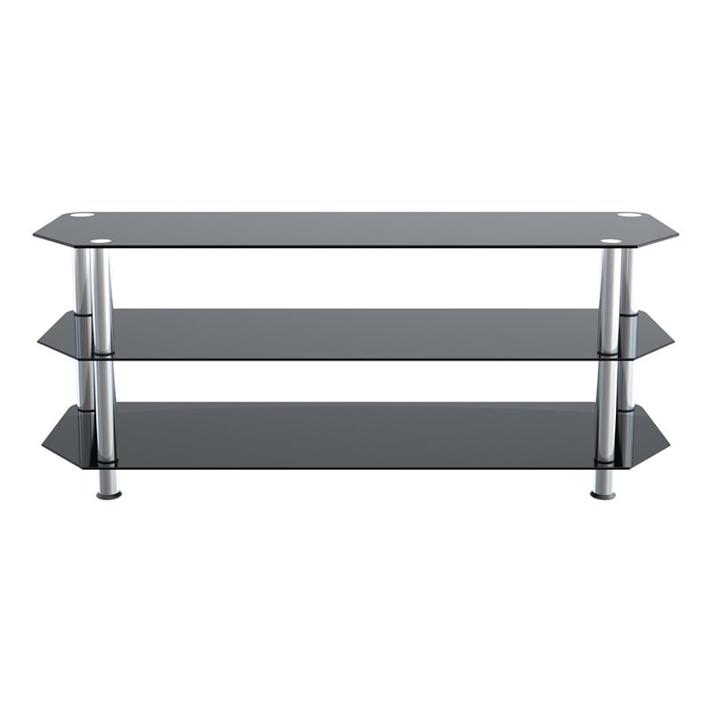 Pemberly Row Steel and Glass TV Stand for up to 60