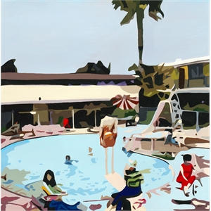 Pemberly Row 54x54 Off The Deep Art Canvas Print in Multi-Color