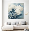 Pemberly Row 72x72 White Roses Art Canvas Print in Multi-Color