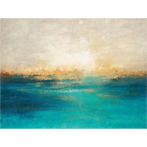 Pemberly Row Modern 72x54 Coastline Art Canvas Print in Pink