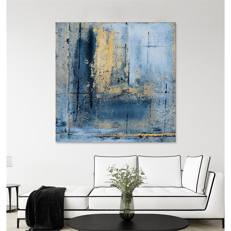 Pemberly Row 54x54 Golden Blues Art Canvas Print in Multi-Color