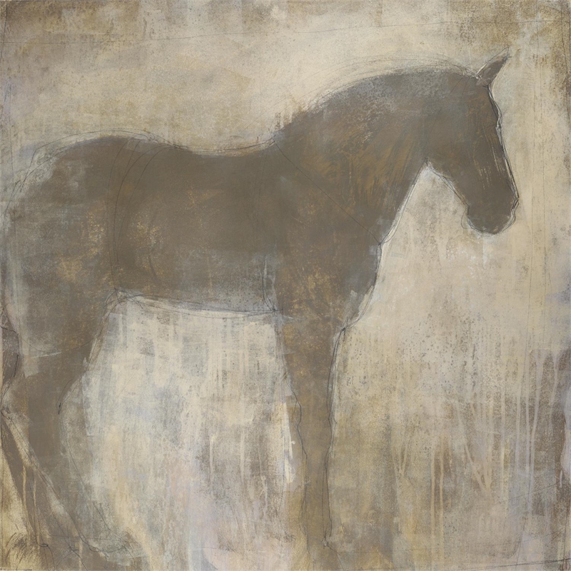 Pemberly Row Modern Art Canvas Print Equine ImPrint in Multi-Color