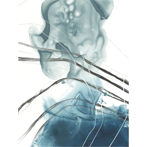 Pemberly Row Modern 72x54 Indigo Art Canvas Print in Multi-Color