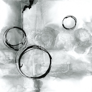 Pemberly Row 72x72 Full Circle Gray Art Canvas Print in Multi-Color