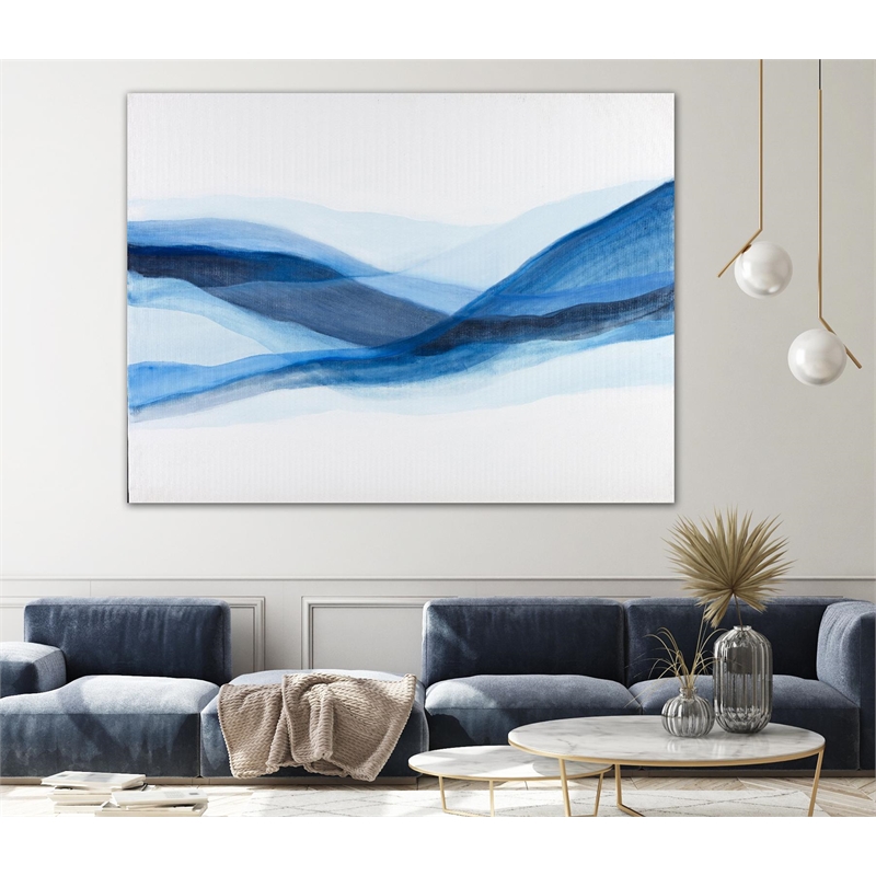Pemberly Row Contemporary 72x54 Baleine Art Canvas Print in White