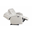 Pemberly Row LED & Power Reclining Sofa Made With Faux Leather in Ice/White