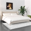 Pemberly Row Upholstered Wingback Bed Frame King Ivory Velvet
