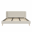Pemberly Row Upholstered Wingback Bed Frame King Ivory Velvet